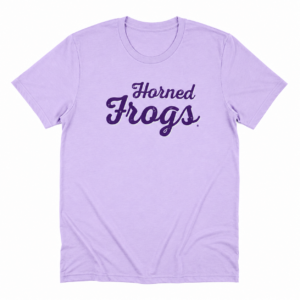 TCU Horned Frogs Women's Crew T-Shirt — Lavender Script