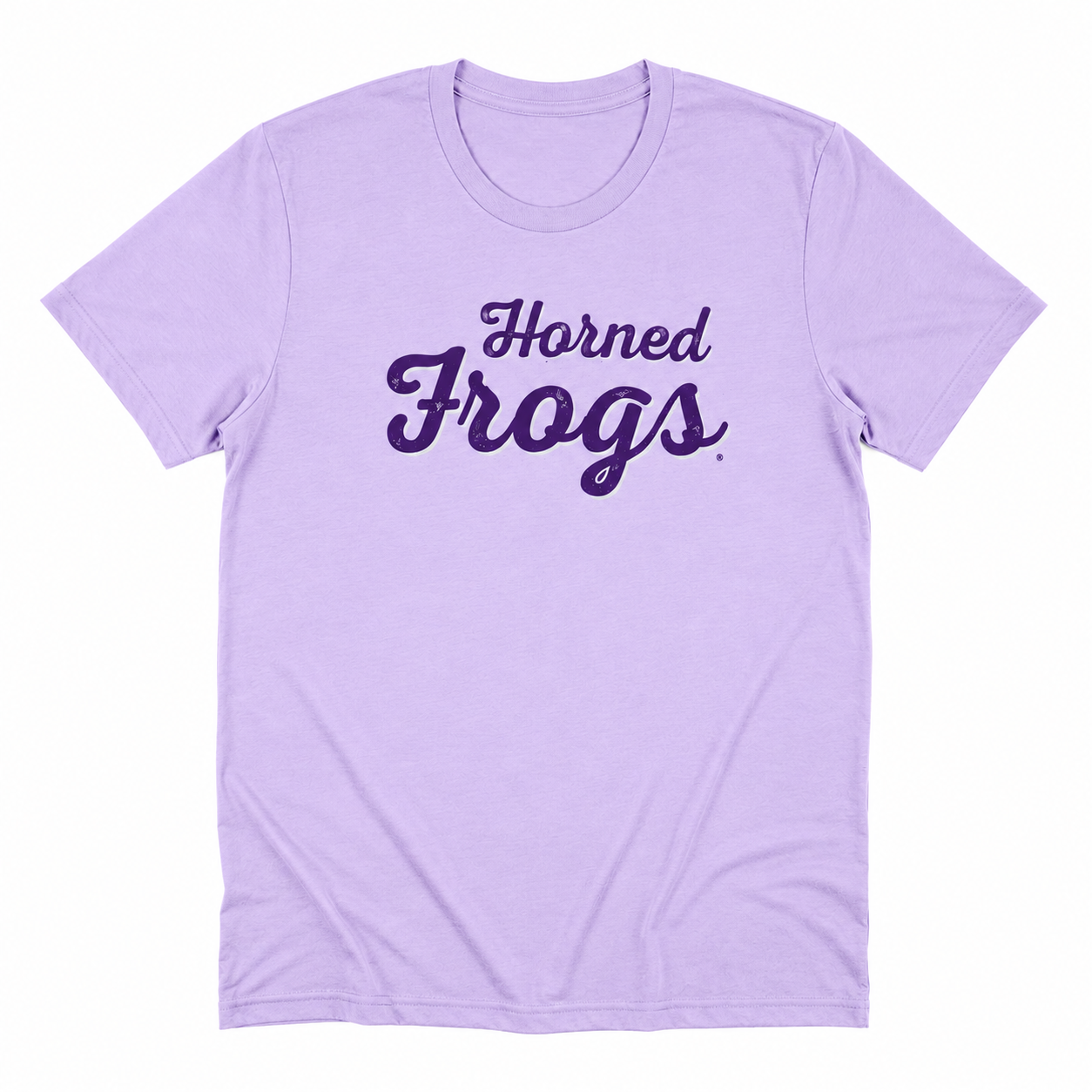 TCU Horned Frogs Women's Crew T-Shirt — Lavender Script