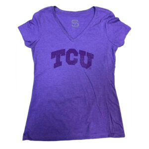 TCU Horned Frogs Women's V-Neck T-Shirt — Heather Purple