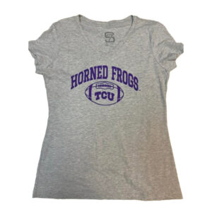 TCU Horned Frogs Women's V-Neck T-Shirt — Heather Grey